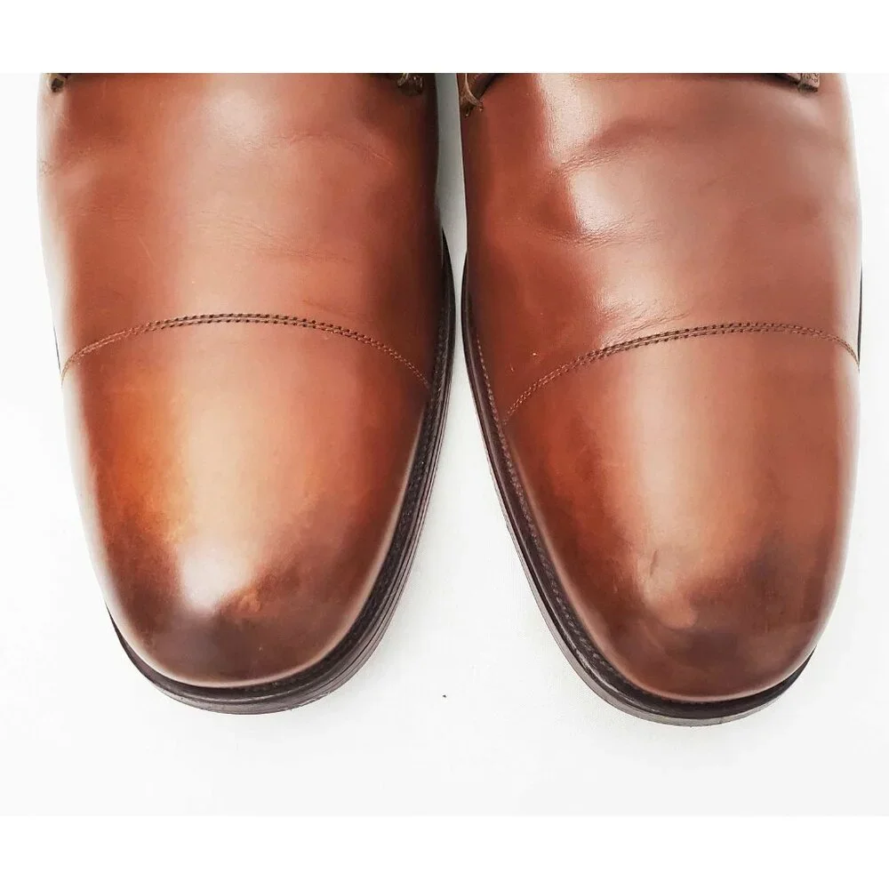 PRADA Men's Brown Leather Cap Toe Derby Dress Shoes 11